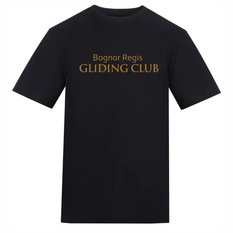 Gliding Club Cotton Tee Black Front.webp