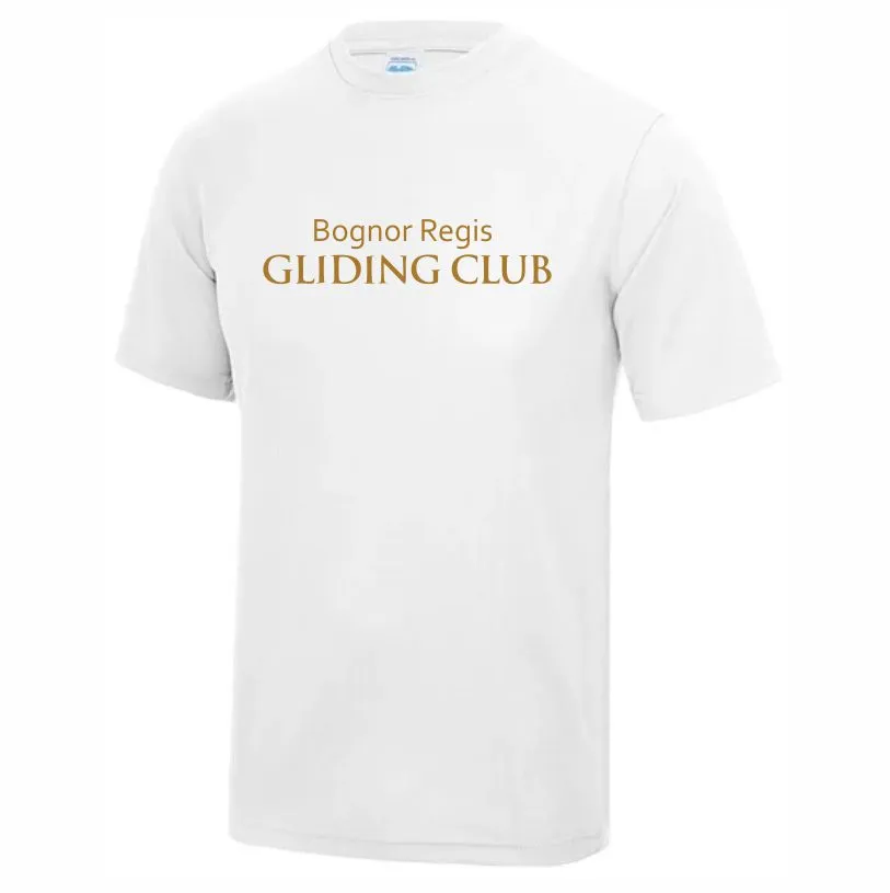 Gliding Club Poly Tee White Front.webp