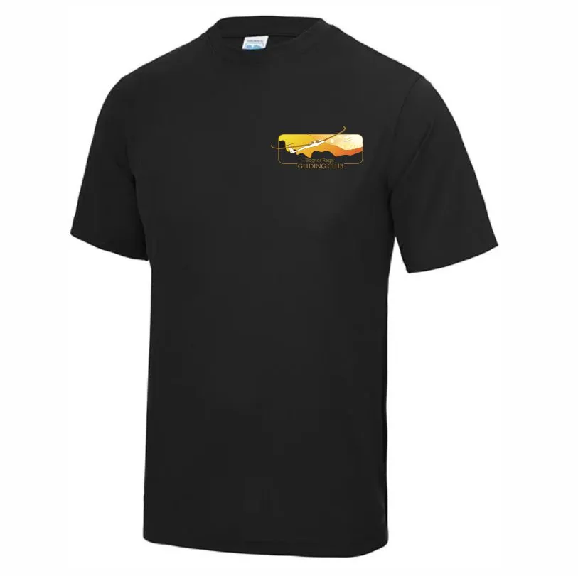 Gliding Club Poly Tee Black Front.webp