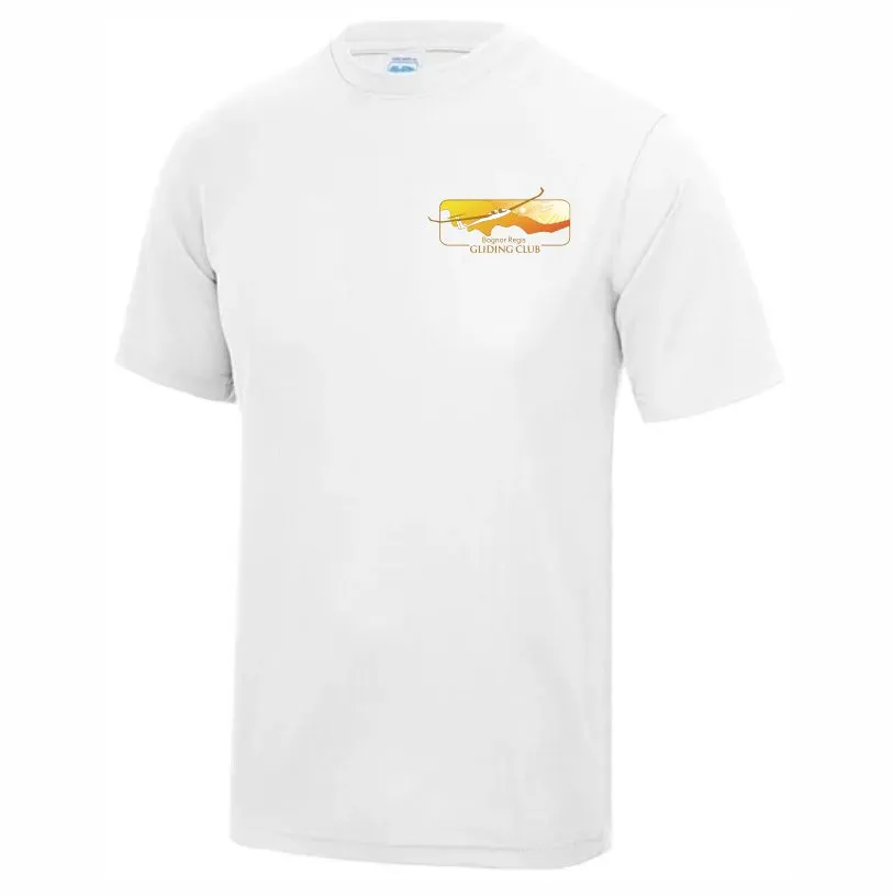 Gliding Club Poly Tee White Front.webp