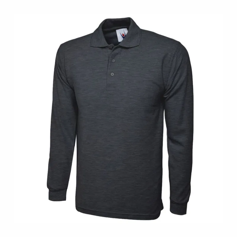 UC113 Uneek Longsleeve Classic Polo Shirt Charcoal.webp