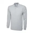 UC113 Uneek Longsleeve Classic Polo Shirt Heather Grey.webp
