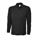 UC113 Uneek Longsleeve Classic Polo Shirt Black.webp