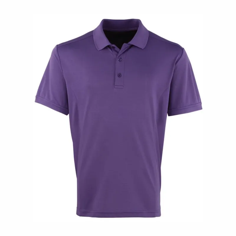 PR615 Premier Coolchecker Pique Polo Shirt Purple.webp