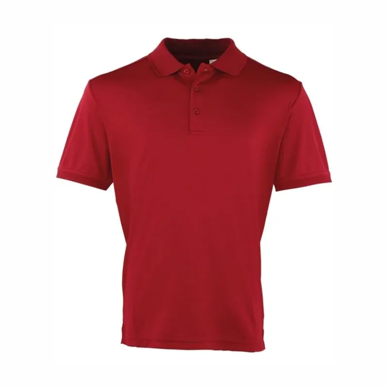 PR615 Premier Coolchecker Pique Polo Shirt Burgundy.webp