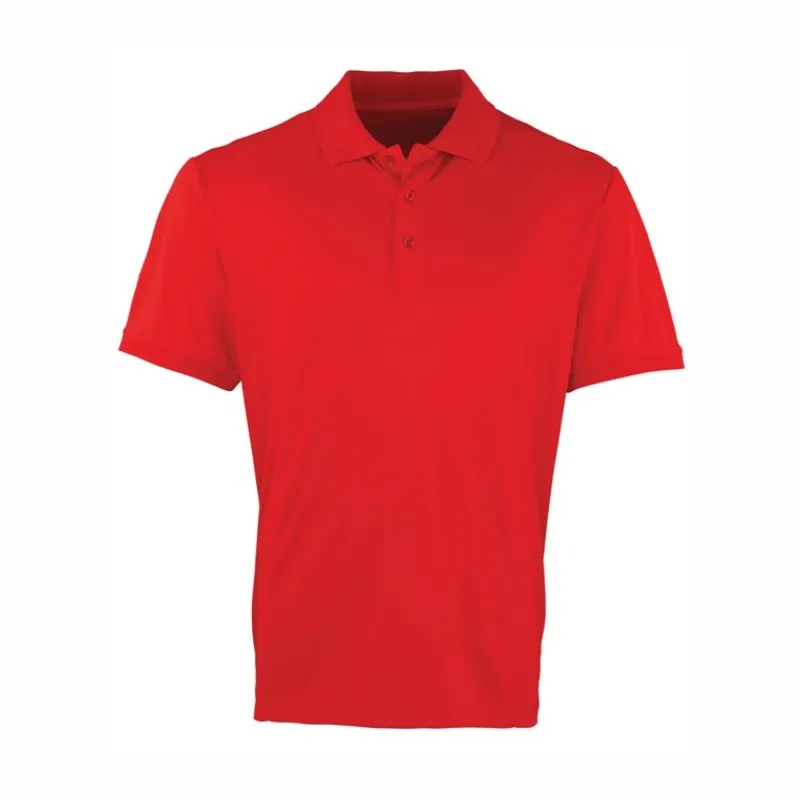 PR615 Premier Coolchecker Pique Polo Shirt Red.webp
