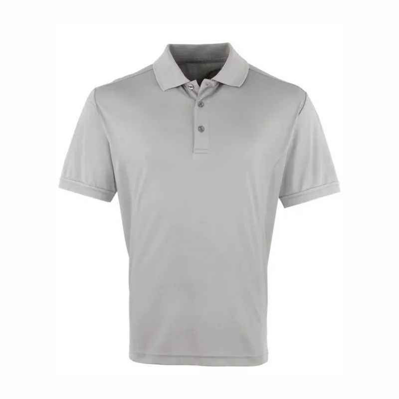 PR615 Premier Coolchecker Pique Polo Shirt Silver.webp