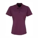 PR616 Premier Women's Coolchecker Pique Polo Shirt Aubergine.webp