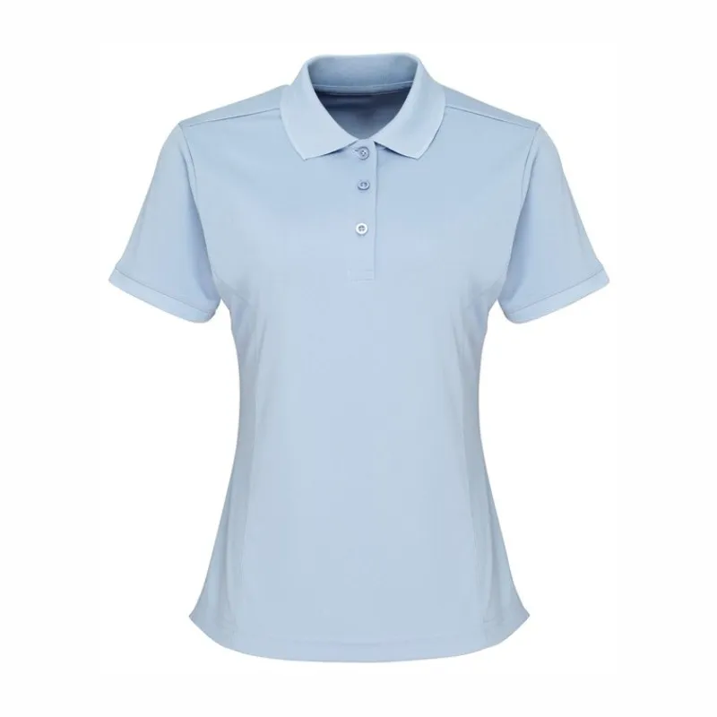 PR616 Premier Women's Coolchecker Pique Polo Shirt Light Blue.webp