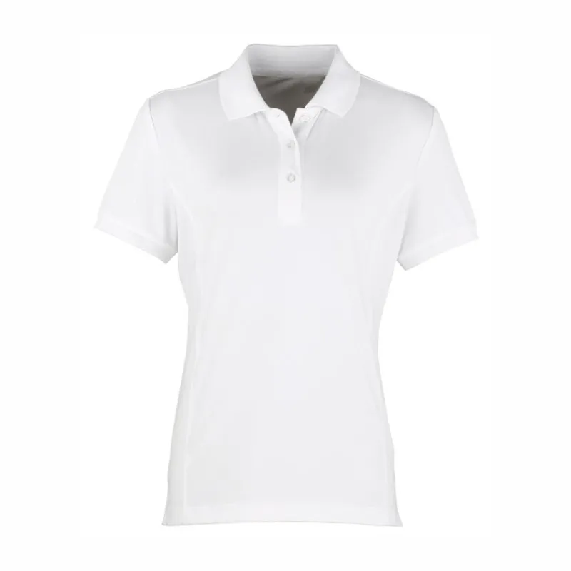 PR616 Premier Women's Coolchecker Pique Polo Shirt White.webp