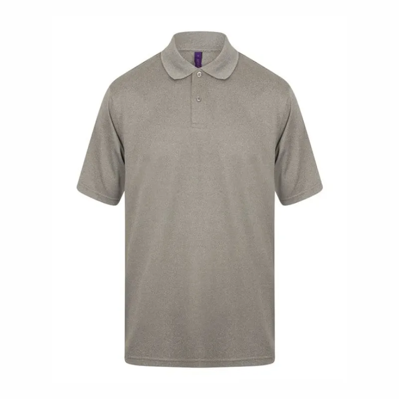 HB475 Henbury Coolplus Polo Shirt Heather Grey.webp