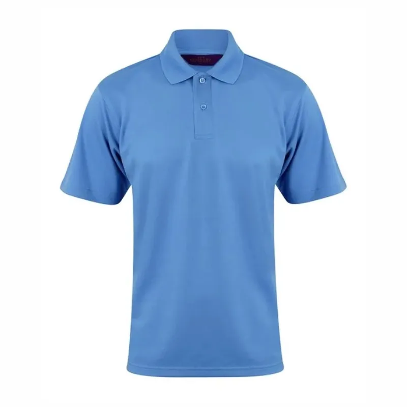 HB475 Henbury Coolplus Polo Shirt Mid Blue.webp