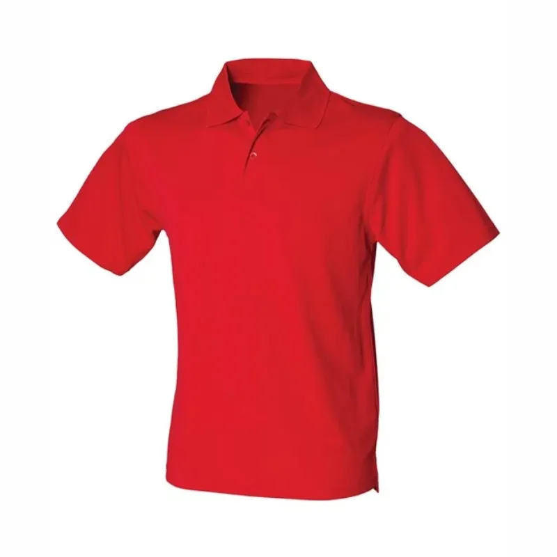 HB475 Henbury Coolplus Polo Shirt Classic Red.webp