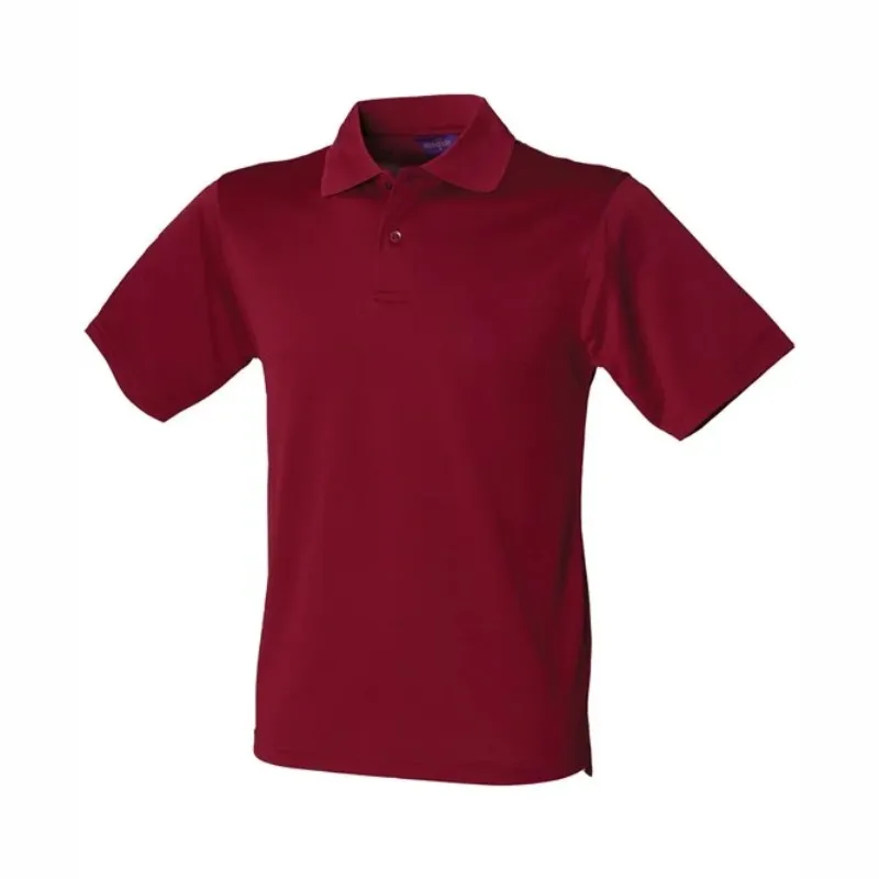 HB475 Henbury Coolplus Polo Shirt Burgundy.webp