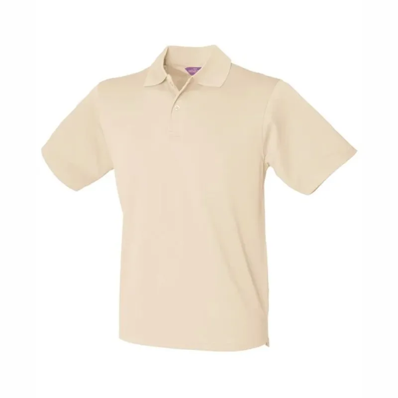 HB475 Henbury Coolplus Polo Shirt Natural.webp