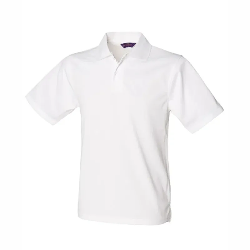 HB475 Henbury Coolplus Polo Shirt White.webp