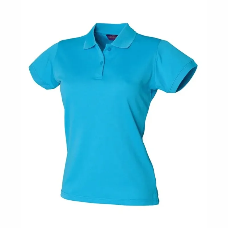 HB476 Henbury Women's Coolplus Polo Shirt Turqoise.webp