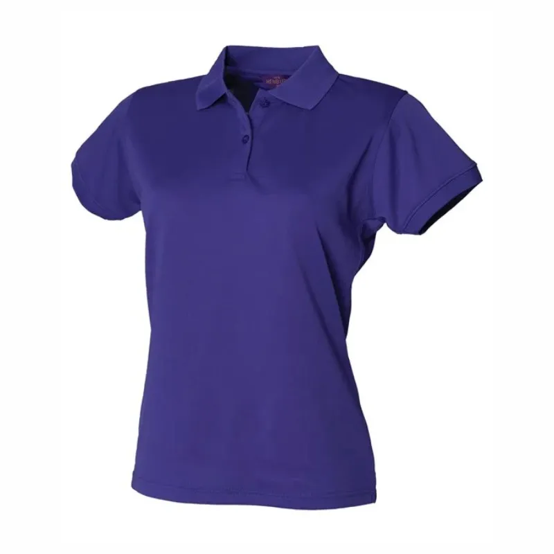 HB476 Henbury Women's Coolplus Polo Shirt Bright Purple.webp