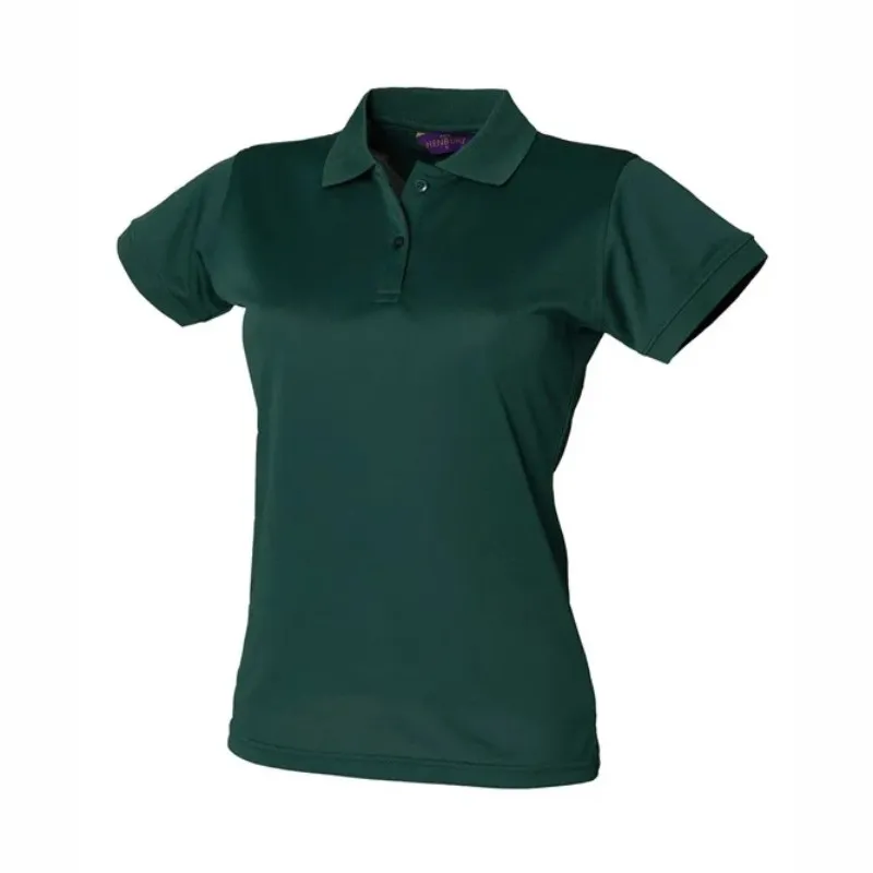 HB476 Henbury Women's Coolplus Polo Shirt Botle Green.webp