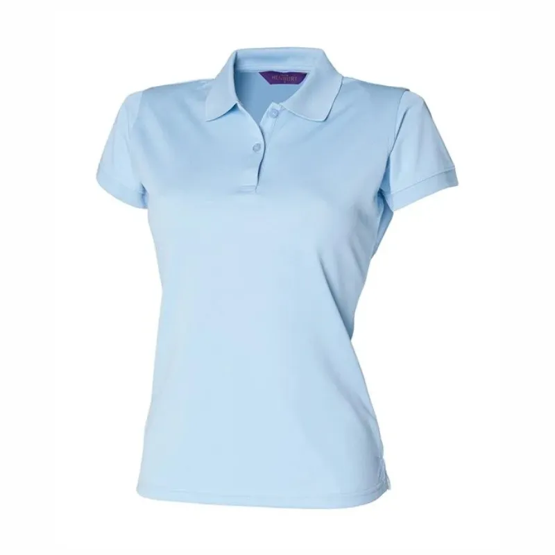 HB476 Henbury Women's Coolplus Polo Shirt Light Blue.webp