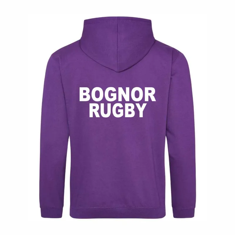 Bognor Rugby Unisex Purple Hoodie Back.webp