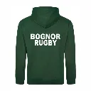 Bognor Rugby Unisex Bottle Green Hoodie Back.webp