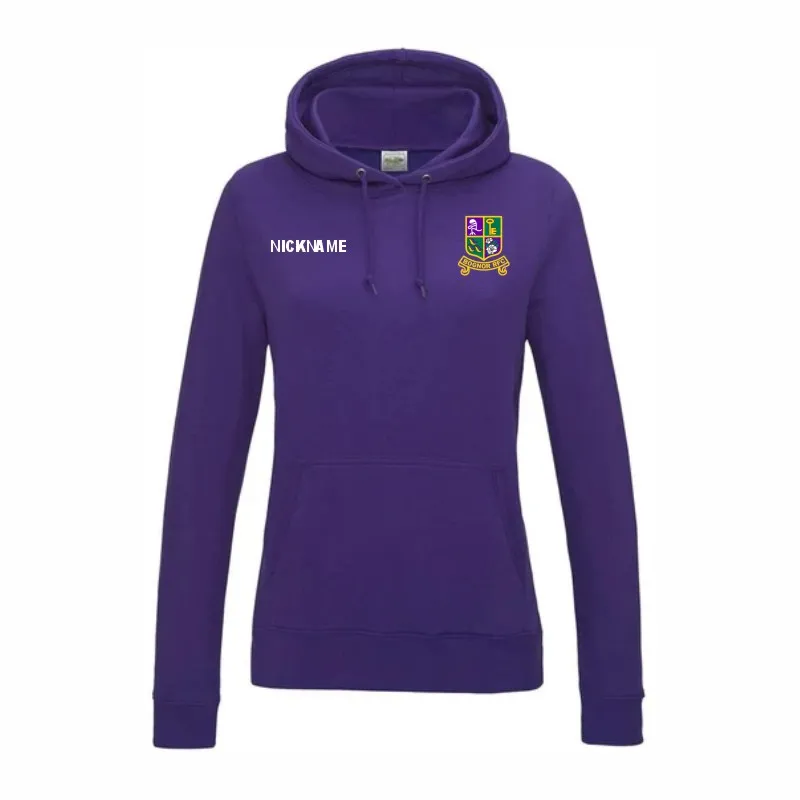 Bognor Rugby Womens Purple Hoodie Front.webp