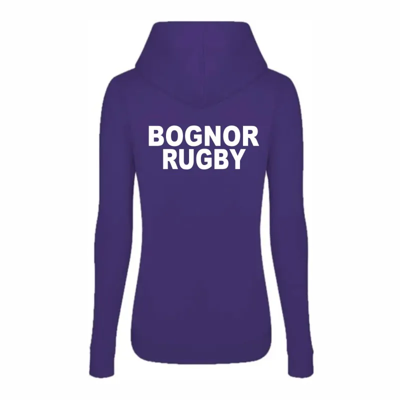 Bognor Rugby Womens Purple Hoodie Back.webp