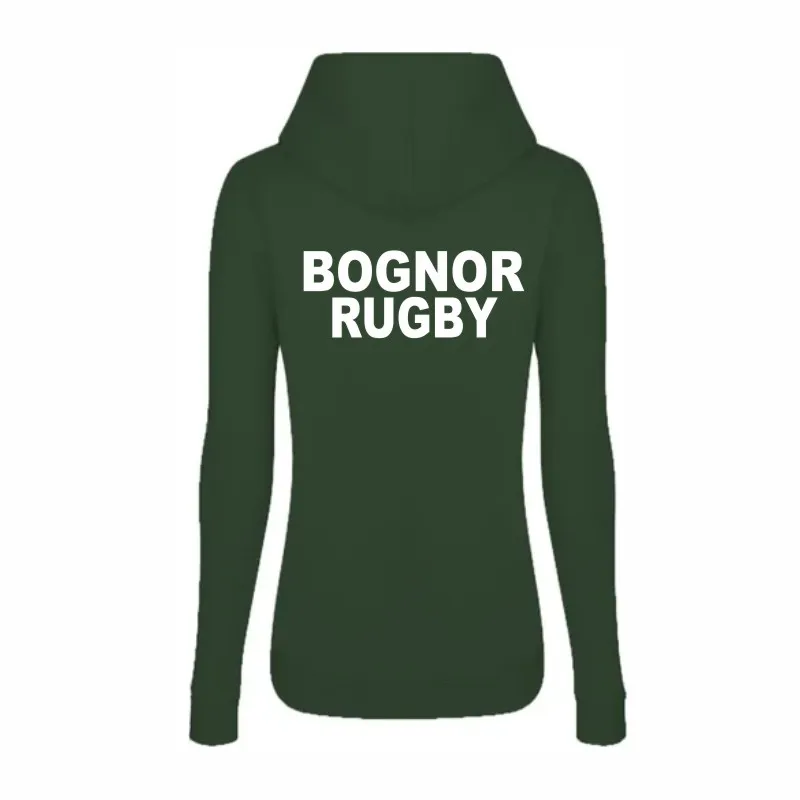 Bognor Rugby Womens Green Hoodie Back.webp