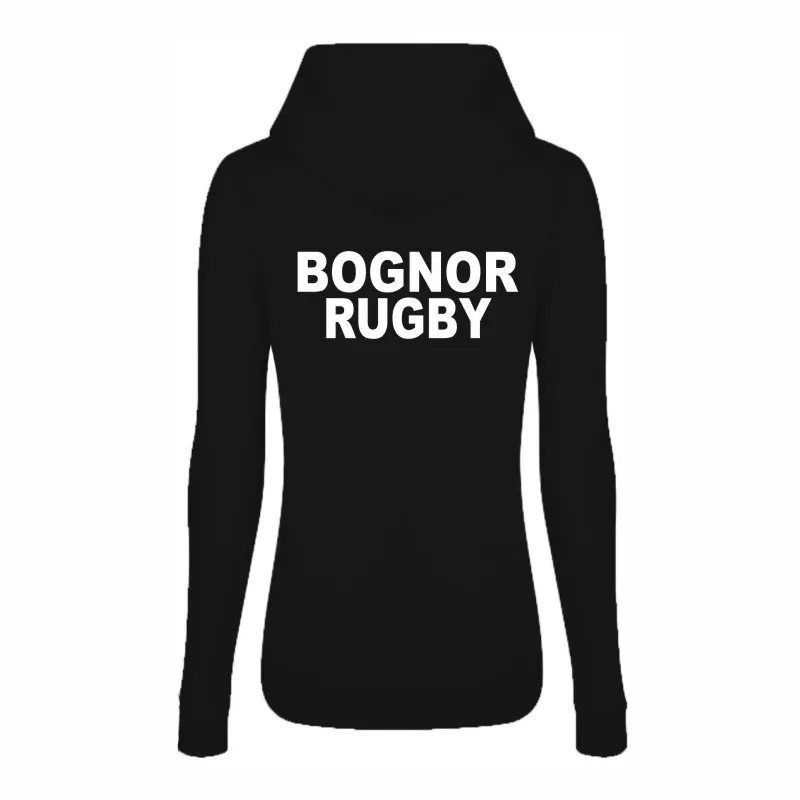 Bognor Rugby Womens Black Hoodie Back.webp