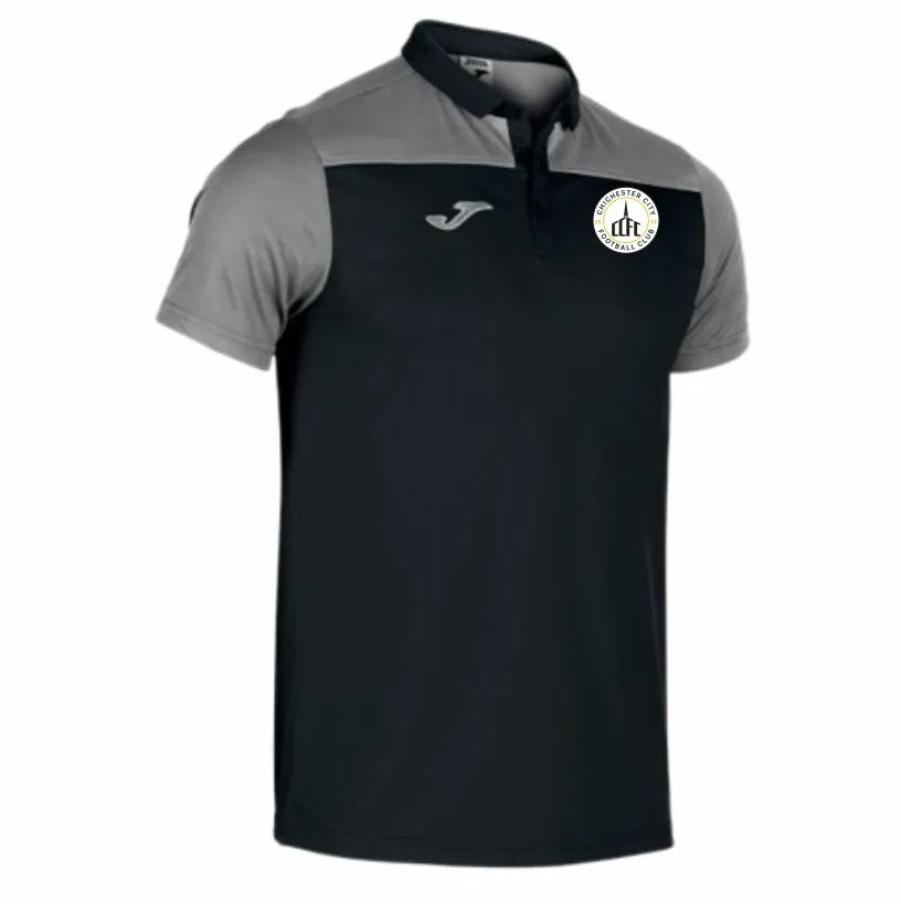Chi City Hobby II Polo Shirt Black Grey Front.webp