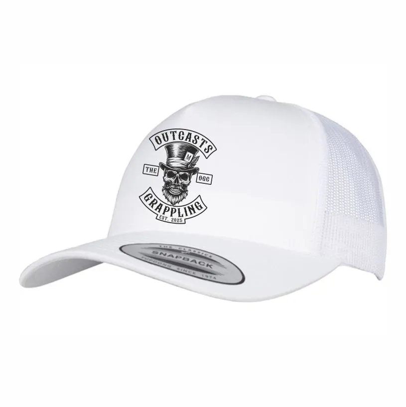 Outcasts White Trucker Cap Skull.webp