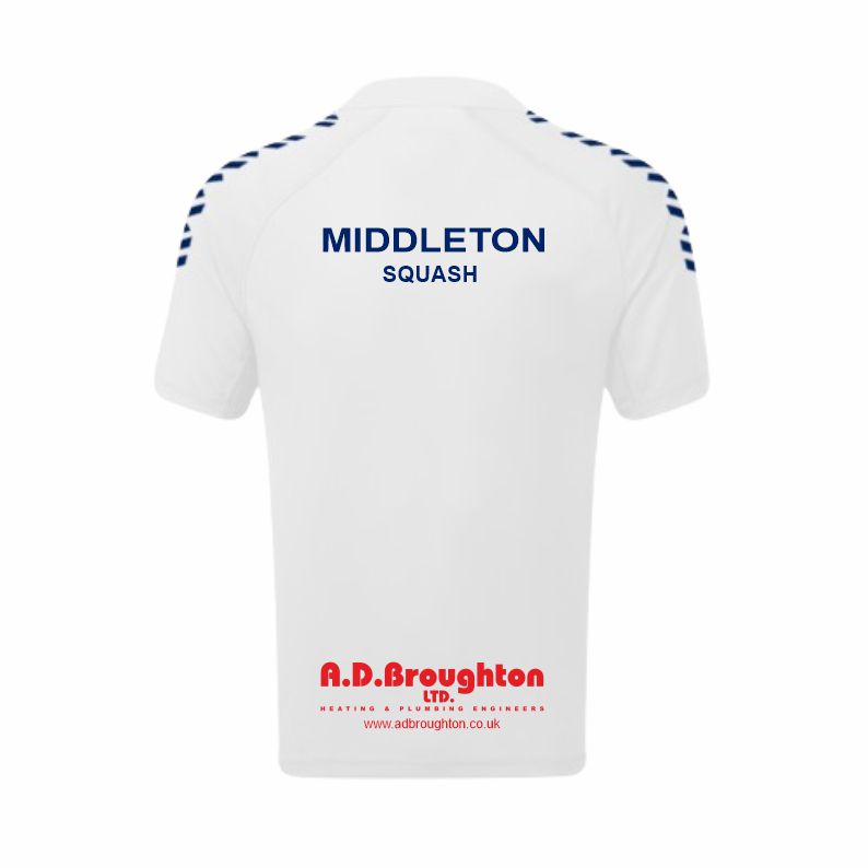 Middleton Tennis/Squash/Table Tennis Unisex Match Shirt White