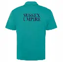 Sussex Umpire Turquoise Polo Shirt Back Sussex Umpire.webp