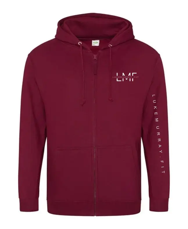 JH050 Zipped Maroon Hoodie.webp