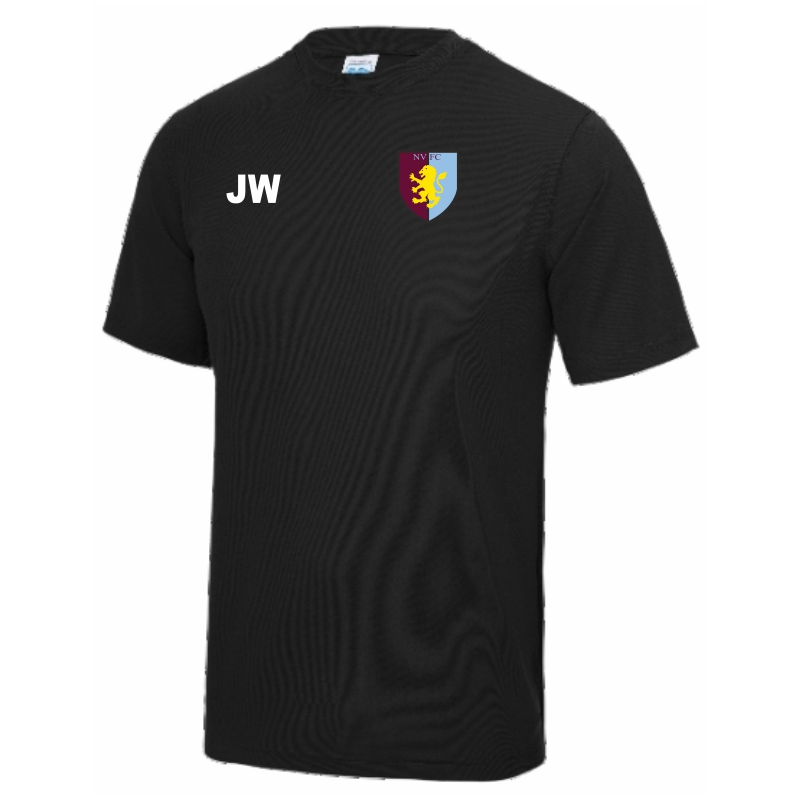 Newtown Villa FC T Shirt (Black, Age 3 - 4, Initials, Newtown Villa Back Print).webp