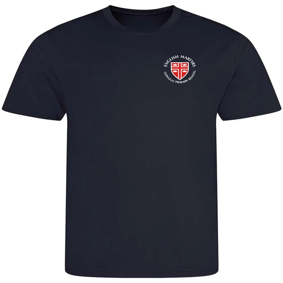 [JW - 11825] English Martyrs Navy PE T-Shirt (3-4 Years)