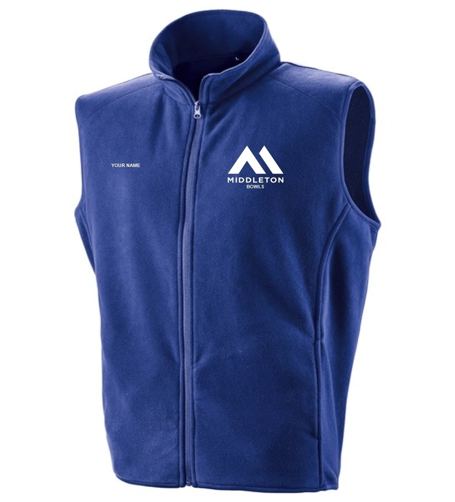 [JW - 12483] Middleton Bowls Unisex Body Warmer / Gilet (XS, Name)