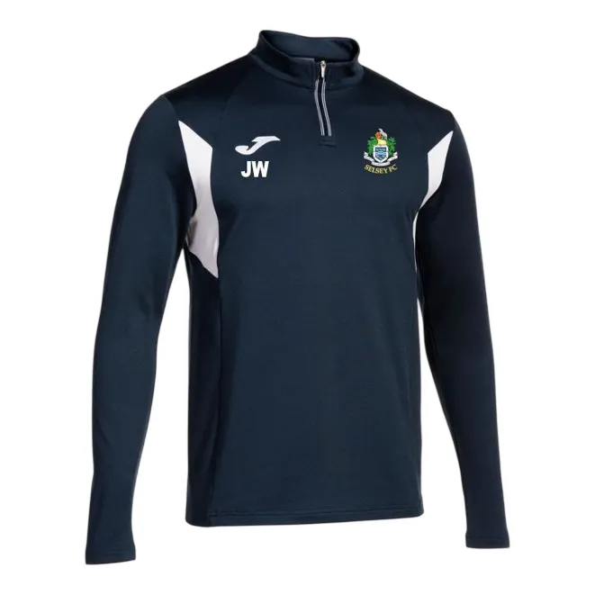 Selsey Youth FC Coaches Half Zip Sweatshirt (S, Dark Navy/White, Initials)