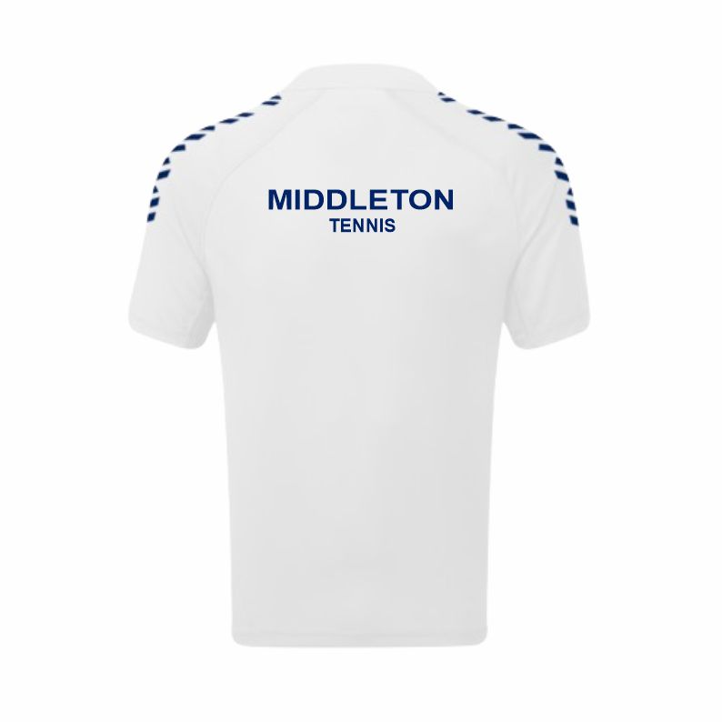 Middleton Tennis/Squash/Table Tennis Unisex Match Shirt White (Small, No Customisation, Middleton Tennis)