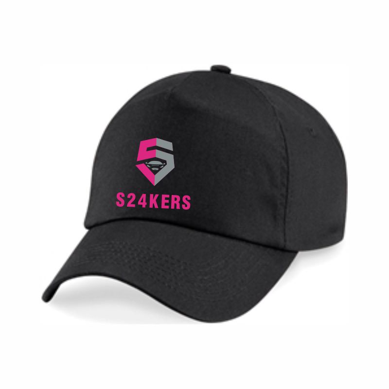 S24Kers Black Baseball Cap (Pink)