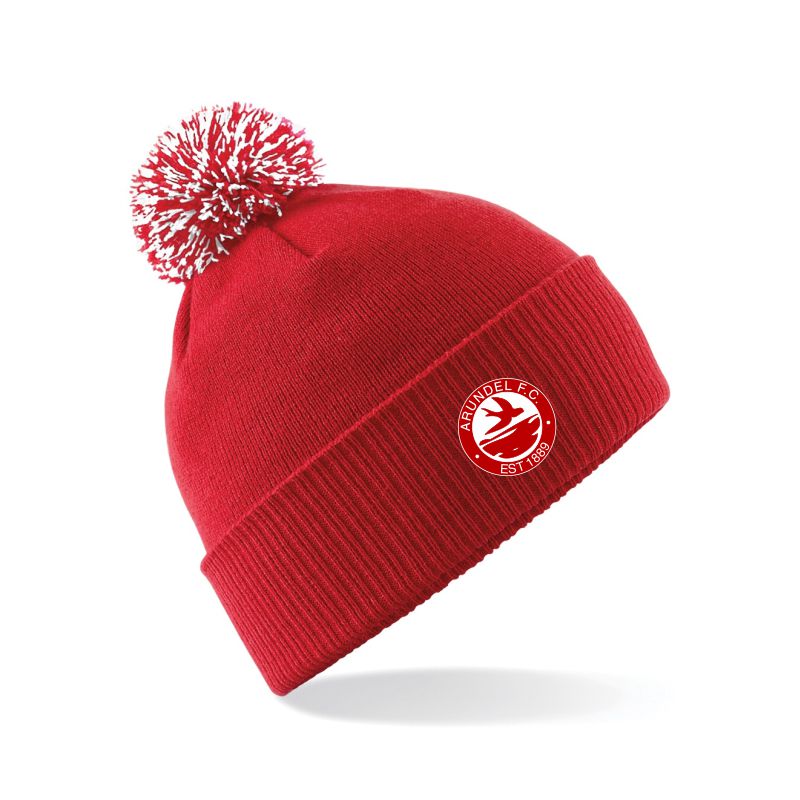 Arundel Youth FC Coaches Bobble Hat (Red/White)