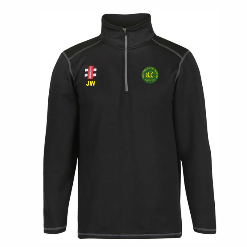 Chippingdale Cricket Club Storm Midlayer (Age 5 - 6, Black, Initials)