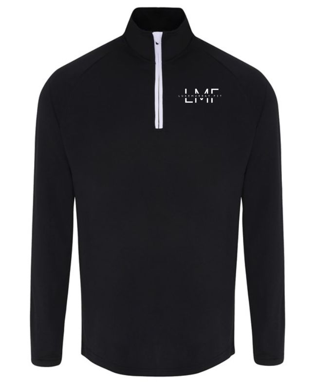 LM Fitness Unisex 1/4 Zip Top (Black, Small)