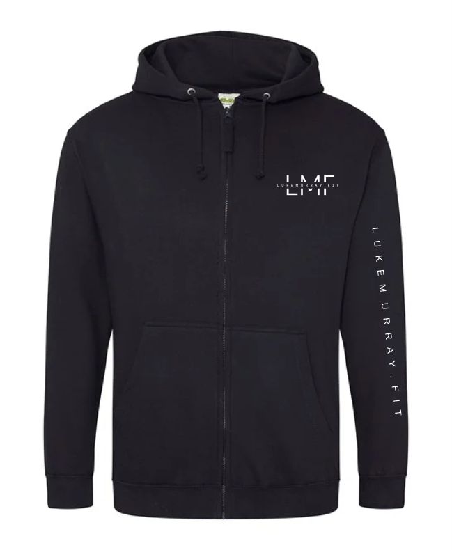 LM Fitness Unisex Zipped Hoodie (Black, Small)