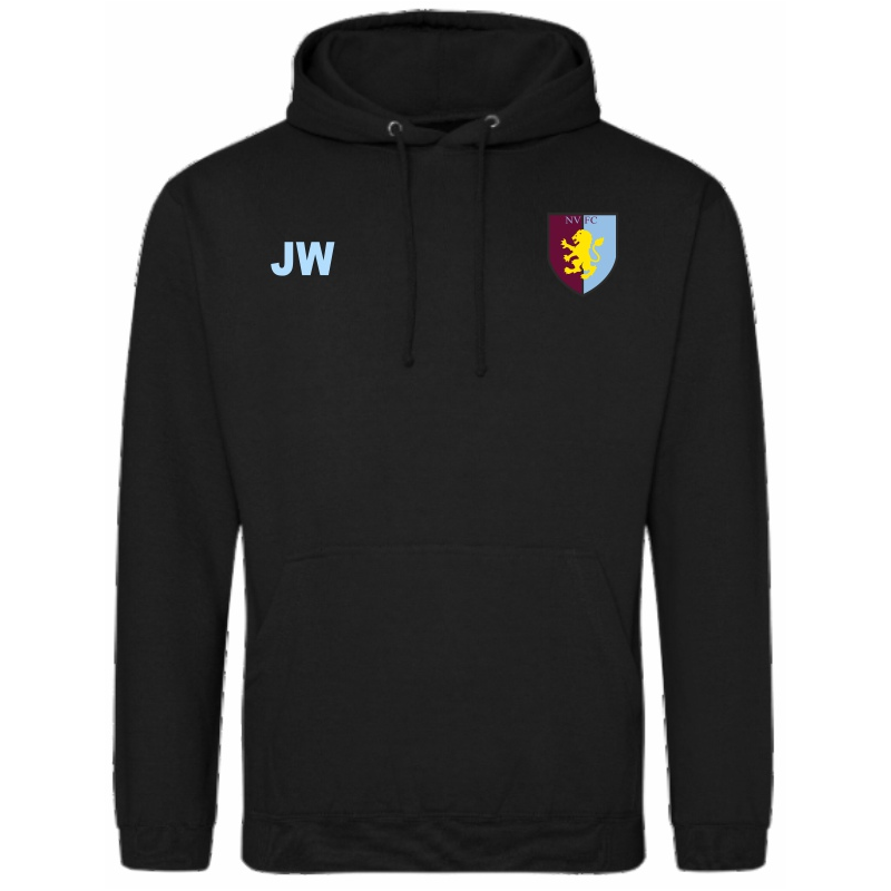 Newtown Villa FC Hoodie (Black, Age 1 - 2, Initials, Newtown Villa Back Print)