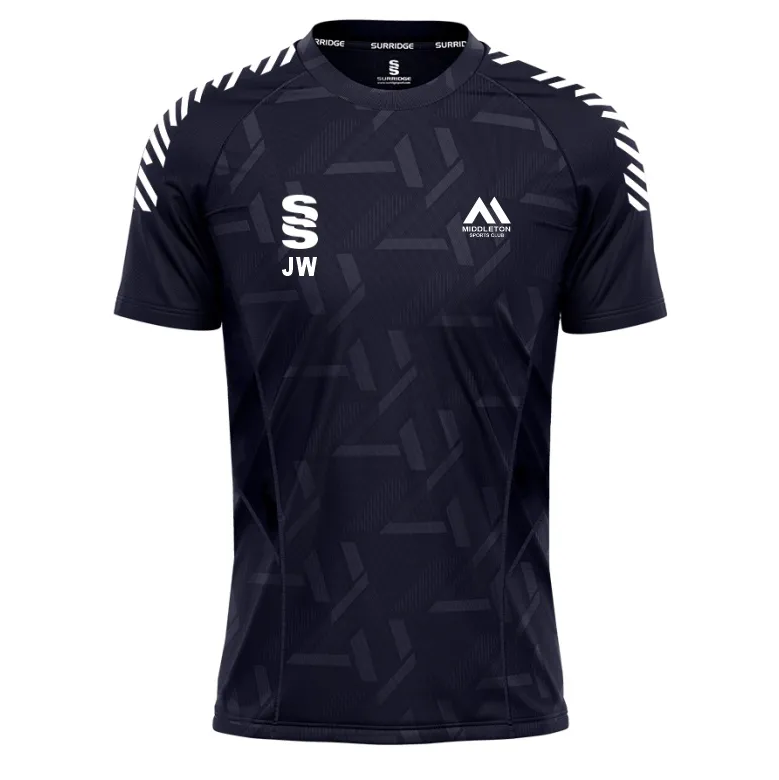 Middleton Cricket Club Unisex Impact Training Shirt (Small Junior, Initials)