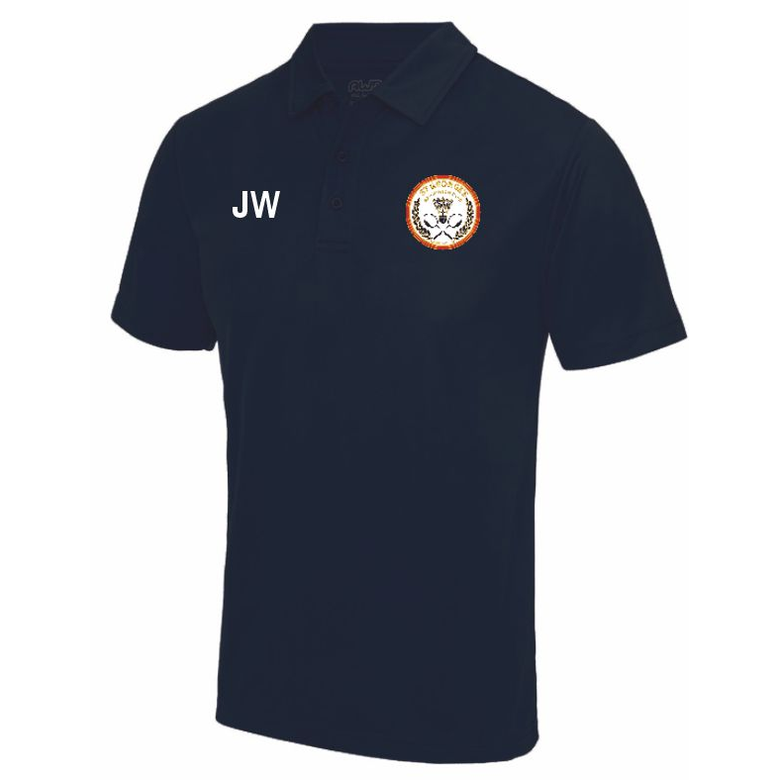 St George's Badminton Club Unisex Polo Shirt (Navy, XS, Initials)