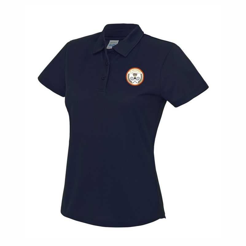 St George's Badminton Club Ladies Polo Shirt (Navy, XS, Initials)