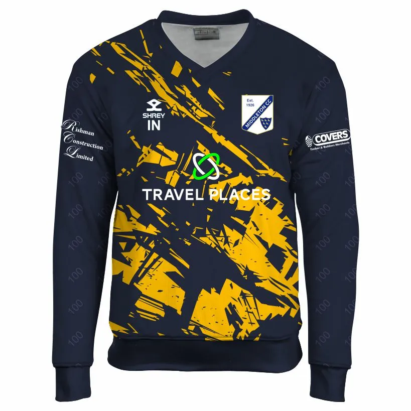 Middleton Cricket Club Juniors T20 Long Sleeve Match Sweater (SJ, Initials)